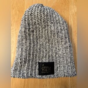 Love Your Melon Gray and Cream Knit Hat